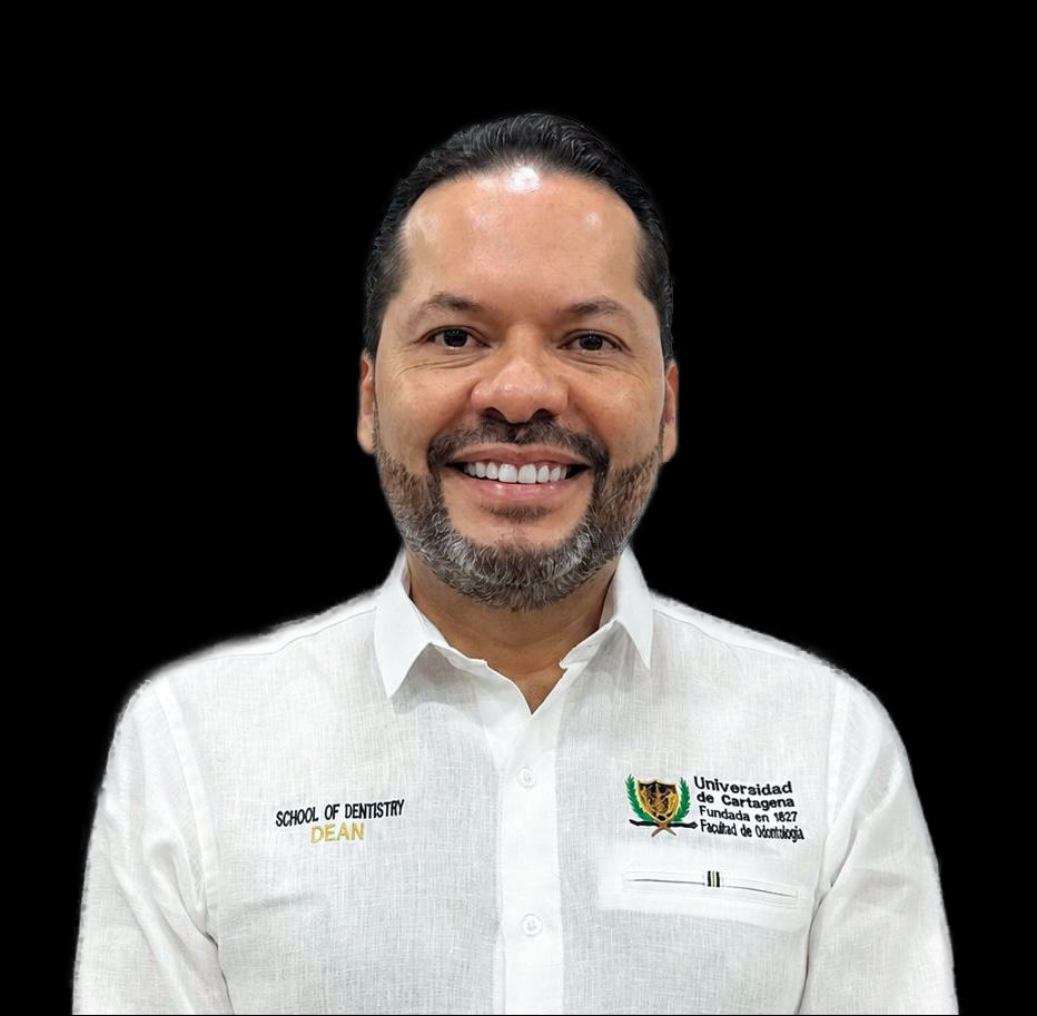 Martinez Adel Martinez, Preside della Facoltà, in white shirt with university crest